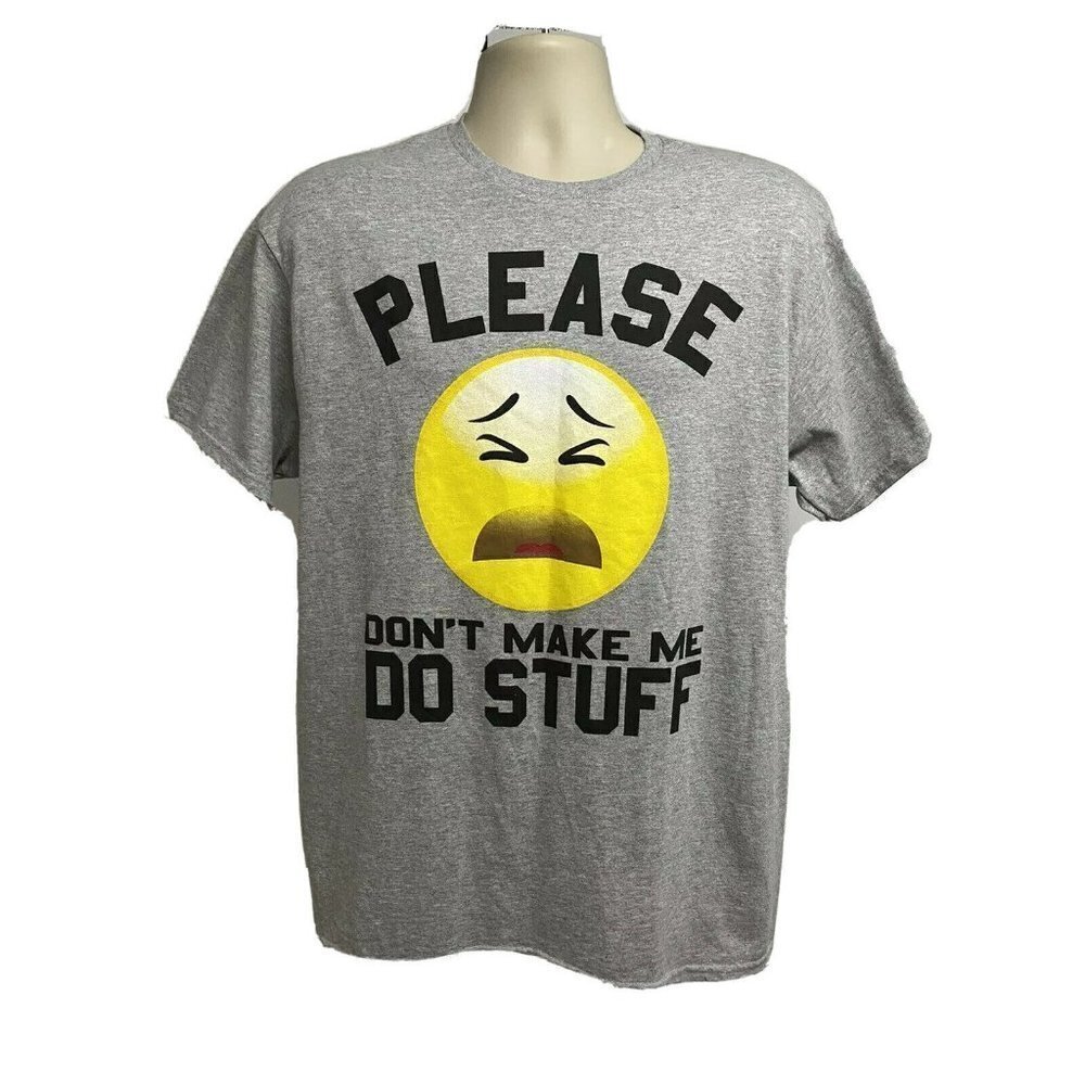 Delta Pro Weight Mens Graphic Gray T-Shirt Large Please Don't Make Me Do Stuff